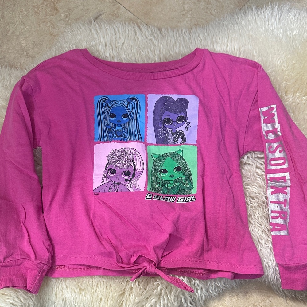 Pink Kids Graphic Long Sleeve Top